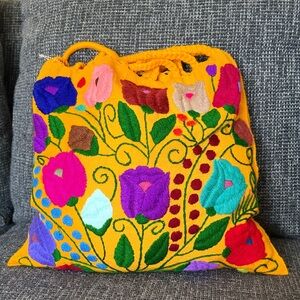 Braided Handle Mustard Yellow Canvas Tote